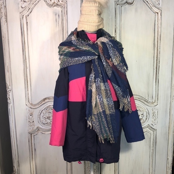 ASOS Long Line Color Block Weatherproof Puffer Jacket Size 6 - Picture 1 of 14